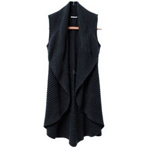 LAURIE B  Black Waterdall Knit Vest